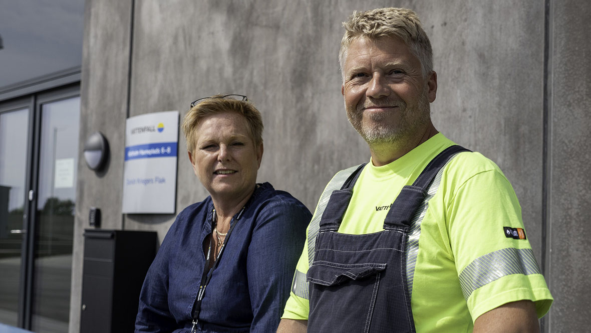 Ansatte hos Vattenfall Bente Petersen og Mikael Hansen